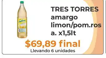 Pasos Supermercado Tres Torres Amargo Limon Pom.rosa x 1,5lt oferta