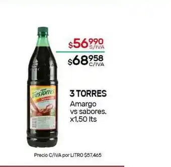 Nini Mayorista 3 Torres Amargo Serrano x 1,50lts oferta