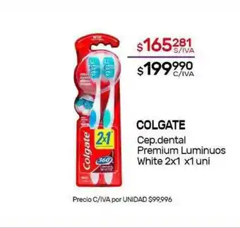 Nini Mayorista Colgate Cep. Dental Premium Luminuos White x 1uni oferta
