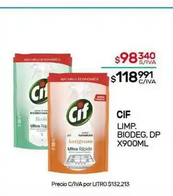 Nini Mayorista Cif Lim Biodeg. Dp x 900ml oferta