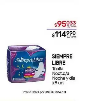 Nini Mayorista Siempre Libre Toalla Noct. C A Noche Y Día x 8uni oferta
