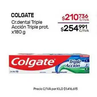 Nini Mayorista Colgate Cr. Dental Triple Acción Triple Prot. x 180g oferta