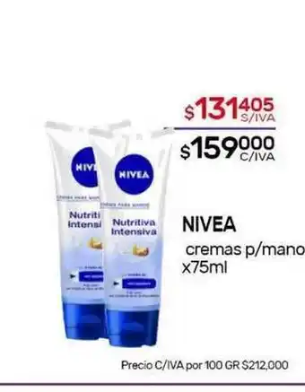 Nini Mayorista Nivea Cremas P Mano x 75ml oferta