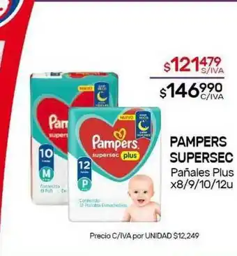 Nini Mayorista Pampers Supersec Pañales Plus oferta