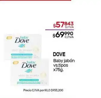 Nini Mayorista Dove Baby Jabón x 75g oferta