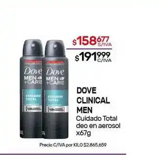 Nini Mayorista Dove Clinical Men Cuidado Total Deo En Aerosol x67g oferta