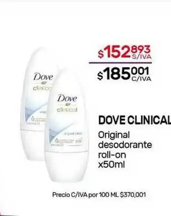 Nini Mayorista Dove Clinical Original Desodorante Roll-on x 50ml oferta