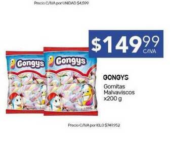 Nini Mayorista Gongys Gomitas Malvaviscos x 200g oferta