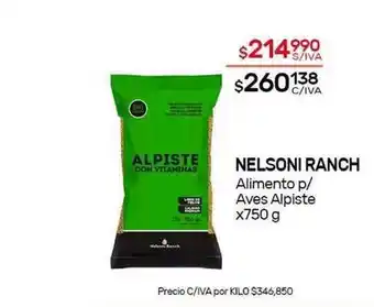 Nini Mayorista Nelsoni Ranch Alimento P Aves Alpiste x 750g oferta
