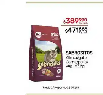 Nini Mayorista Sabrositos Alim. P Gato Carne Pollo Veg. x 3 kg oferta