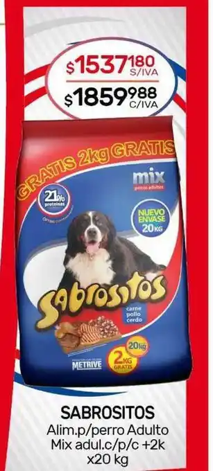 Nini Mayorista Sabrositos Alim. P Perro Adulto Mix Adul. C P C x 20 kg oferta