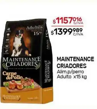 Nini Mayorista Maintenance Criadores Alim. P Perro Adulto x 15 kg oferta