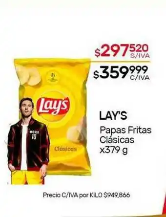 Nini Mayorista Lay's Papas Fritas Clásicas x 379 g oferta