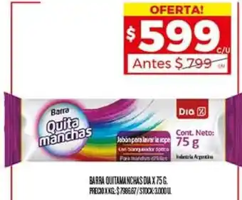 Supermercados DIA BARRA QUITAMANCHAS DIA X 75G oferta
