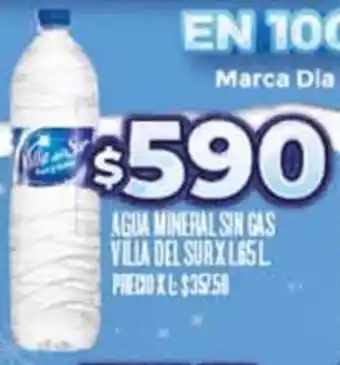 Supermercados DIA AGUA MINERAL SIN GAS VILLA DEL SUR X 165L oferta