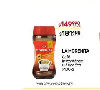 Nini Mayorista La Morenita Café Instantáneo Clásico Fco. x 100 g oferta