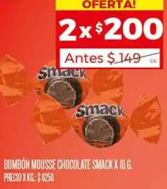 Supermercados DIA BOMBÓN MOUSSE CHOCOLATE SMACK X 16G oferta