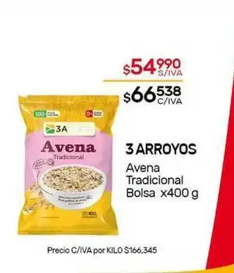 Nini Mayorista 3 Arroyos Avena Tradicional Bolsa x 400 g oferta