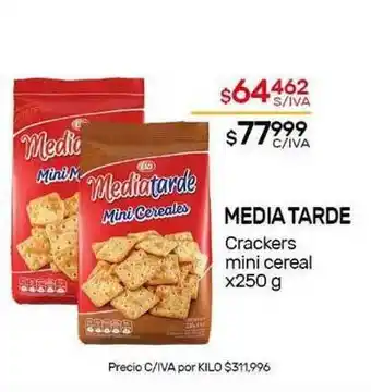 Nini Mayorista Mediatarde Crackers Mini Cereal x 250 g oferta