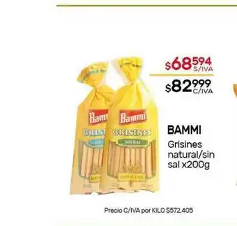 Nini Mayorista Bammi Grisines Natural Sin Sal x 200 g oferta