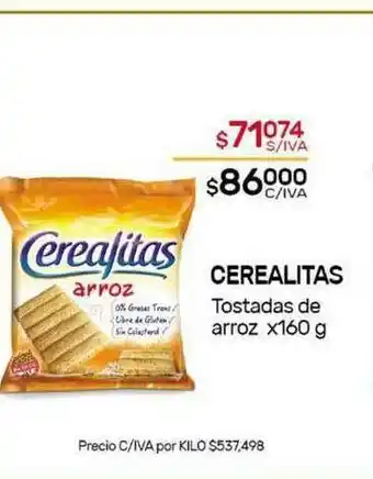 Nini Mayorista Cerealitas Tostadas De Arroz x 160 g oferta