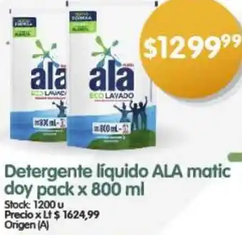 Supermercados Buenos Días Detergente líquido ALA matic+ doy pack x 800ml oferta