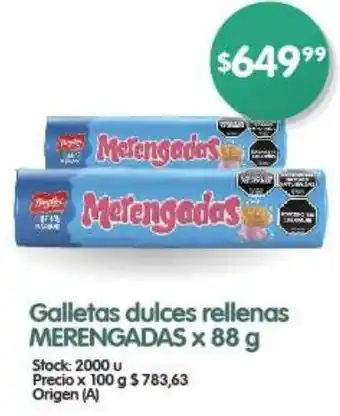 Supermercados Buenos Días Galletas dulces rellenas MERENGADAS x 88g oferta