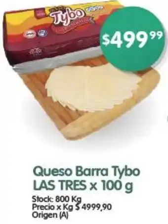 Supermercados Buenos Días Queso Barra Tybo LAS TRES X 100g oferta