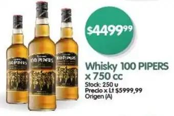 Supermercados Buenos Días Whisky 100 PIPERS x 750cc oferta