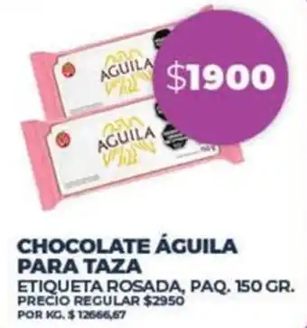 Supermercados Vea CHOCOLATE ÁGUILA PARA TAZA ETIQUETA ROSADA, PAQ. 150GR oferta