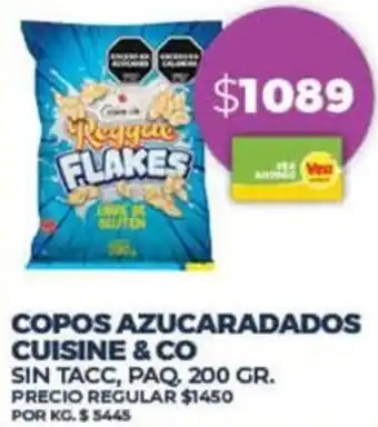 Supermercados Vea COPOS AZUCARADADOS CUISINE & CO SIN TACC PAQ, 200GR oferta