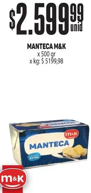 Makro MANTECA M&K x 500gr oferta