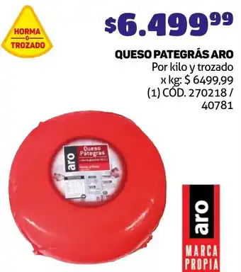 Makro QUESO PATEGRÁS ARO oferta
