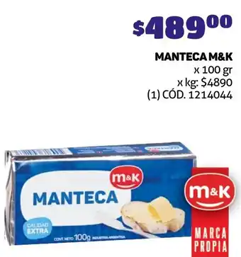 Makro MANTECA M&K 100gr oferta