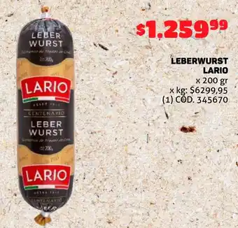 Makro LEBERWURST LARIO x 200gr oferta