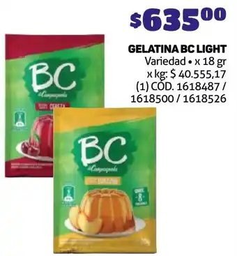 Makro GELATINA BC LIGHT Variedad x 18gr oferta