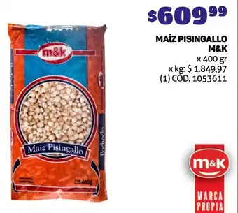 Makro MAÍZ PISINGALLO M&K x 400gr oferta