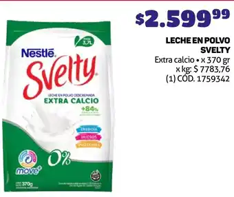 Makro LECHE EN POLVO SVELTY Extra calcio x 370gr oferta