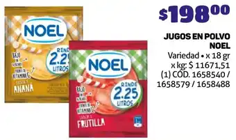 Makro JUGOS EN POLVO NOEL Variedad x 18gr oferta