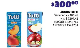 Makro JUGOS TUTTI Variedad x 200ml oferta