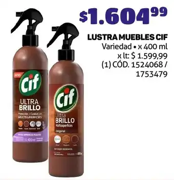 Makro LUSTRA MUEBLES CIF Variedad x 400ml oferta