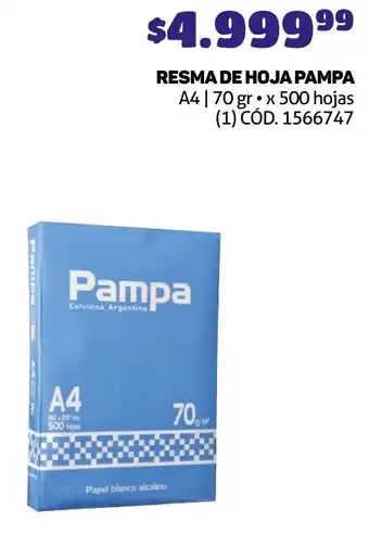 Makro RESMA DE HOJA PAMPA A4/70 gr x 500 hojas oferta