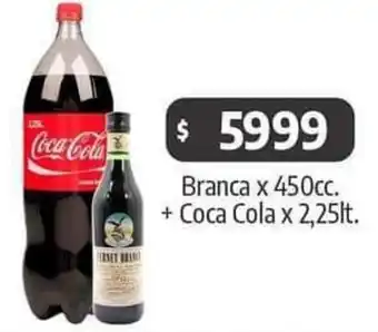 Autoservicio Capo Branca x 450cc + Coca Cola x 2,25lt oferta