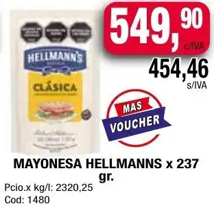 Maxiconsumo MAYONESA HELLMANNS x 237gr oferta