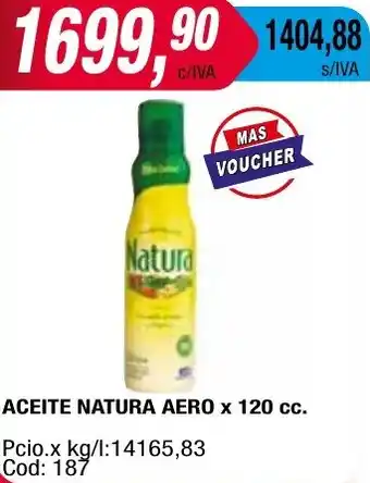 Maxiconsumo ACEITE NATURA AERO x 120cc oferta