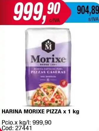 Maxiconsumo HARINA MORIXE PIZZA x 1kg oferta