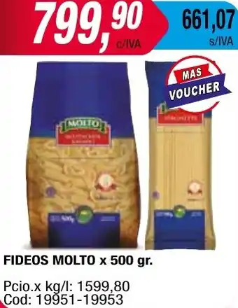 Maxiconsumo FIDEOS MOLTO x 500gr oferta