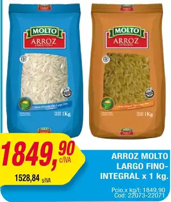 Maxiconsumo ARROZ MOLTO LARGO FINO-INTEGRAL x 1kg oferta