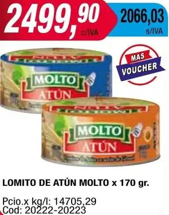 Maxiconsumo LOMITO DE ATÚN MOLTO x 170gr oferta