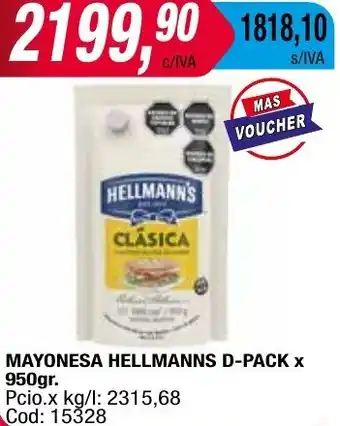 Maxiconsumo MAYONESA HELLMANNS D-PACK x 950gr oferta